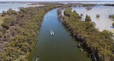 Drone image above the Darling-Baaka river